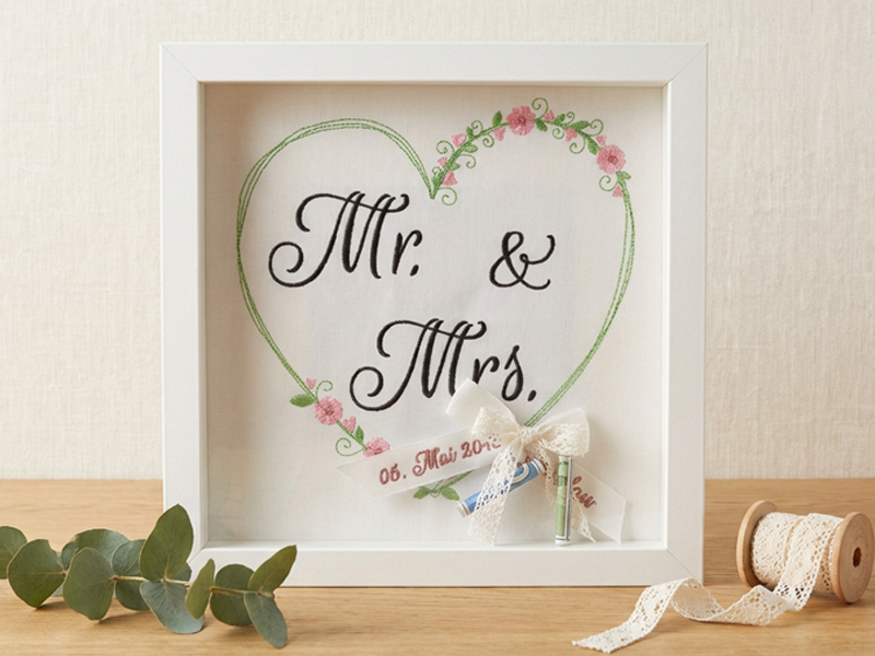 Hochzeits Set Mr and Mrs right - Vollstick Stickdatei